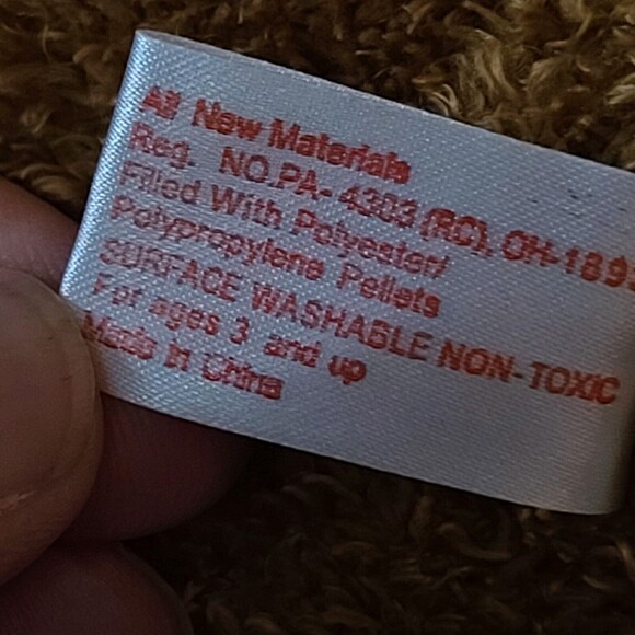 PBC International Brown Bear Plush Pink and White Bow Weighted - Picture 11 of 11